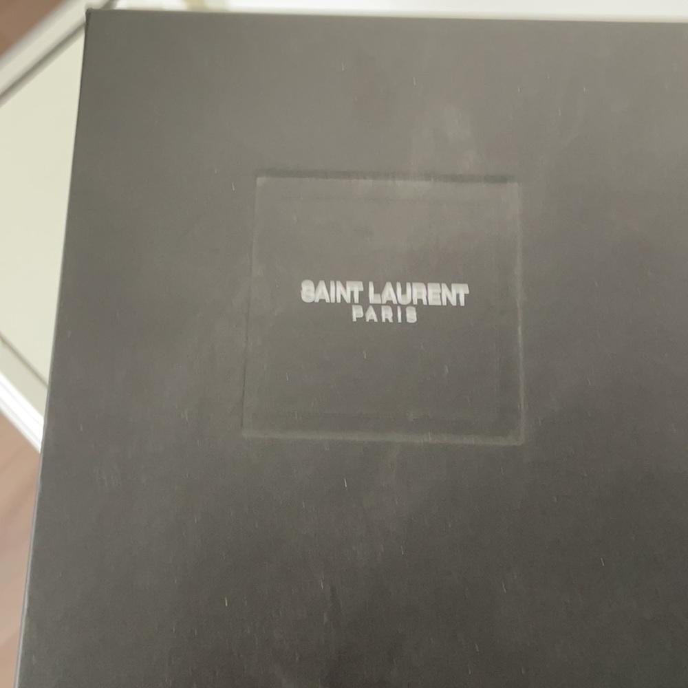 Saint Laurent espadrille denim dirty/mat Napa light blue/Nero in the box - Picture 11 of 11